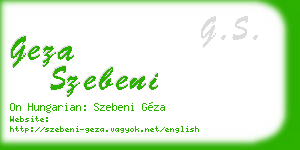 geza szebeni business card