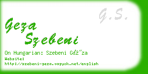 geza szebeni business card